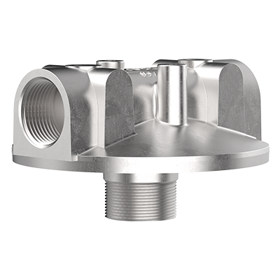 Aluminum Single Adapter Fuel Filter Base for Gasoline, Ethanol Blends, Diesel – High-Flow Commercial Series – Cim-Tek – SKU  (SKU: 50109) - Innoflo Solutions Inc.
