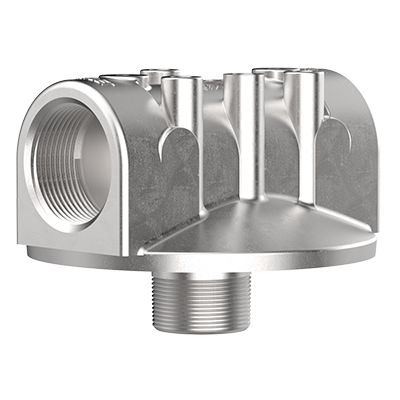 Aluminum Single Adapter Fuel Filter Component for Gasoline, Ethanol Blends, Diesel – High-Flow Commercial Series – Cim-Tek –  (SKU: 50163) - Innoflo Solutions Inc.