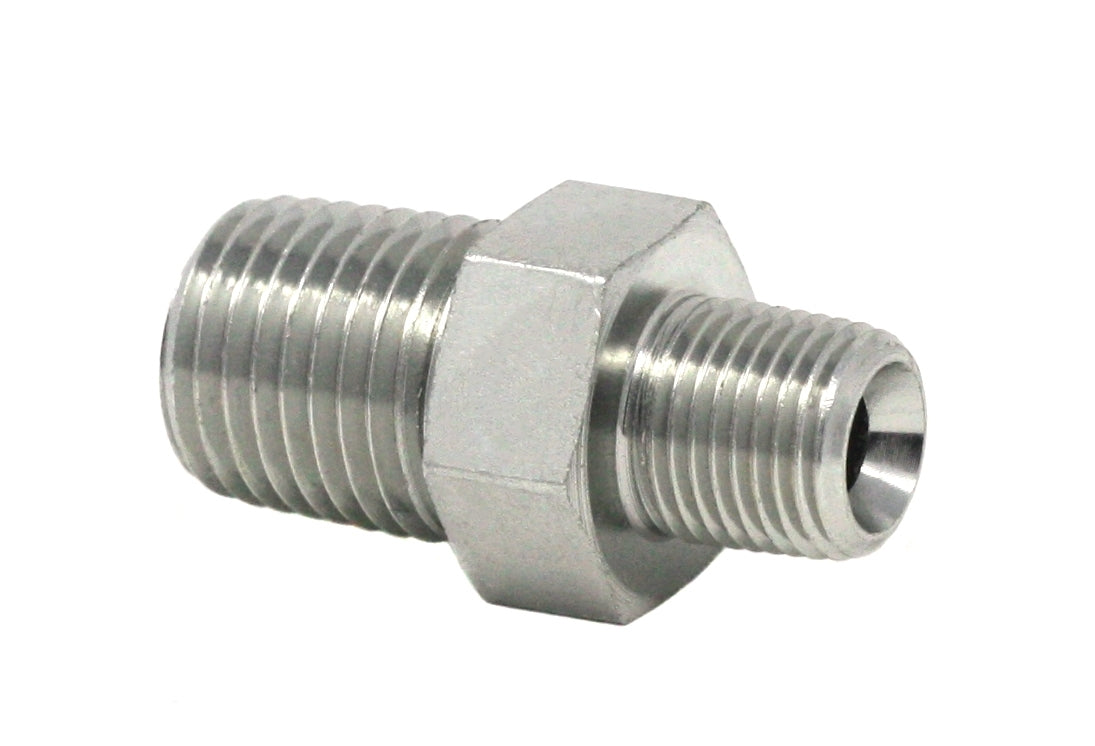 GRACO Hex Shoulder Nipples - Straight, 1/4 in x 1/8 in threads, Steel (Part No. 556408)
