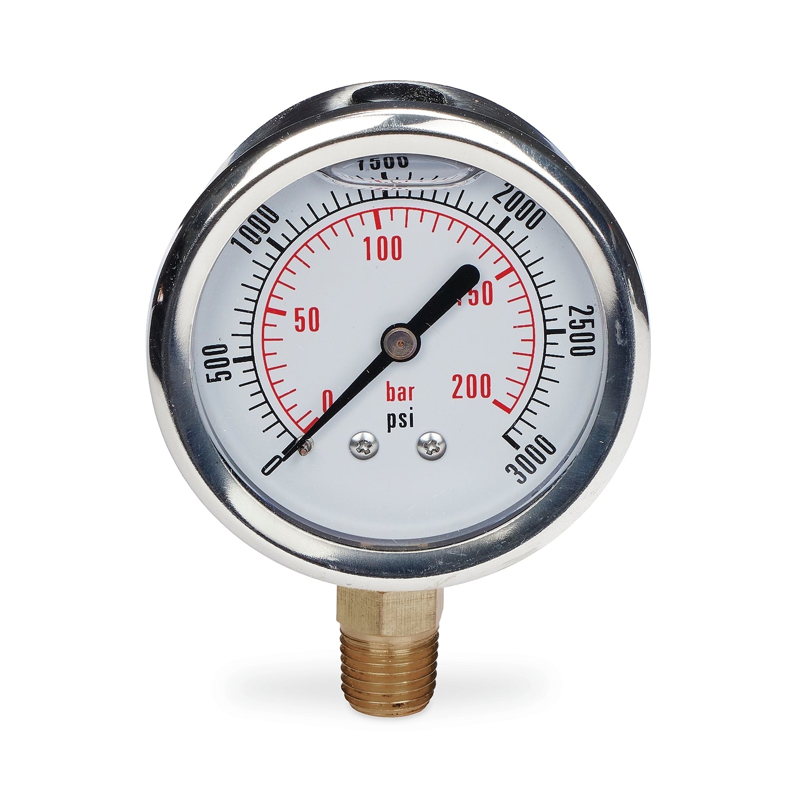 GRACO Pressure Gauge, Bottom-Mounted, 0-3000 psi, 2 1/2 in. Dial Diameter (Part No. 557713)