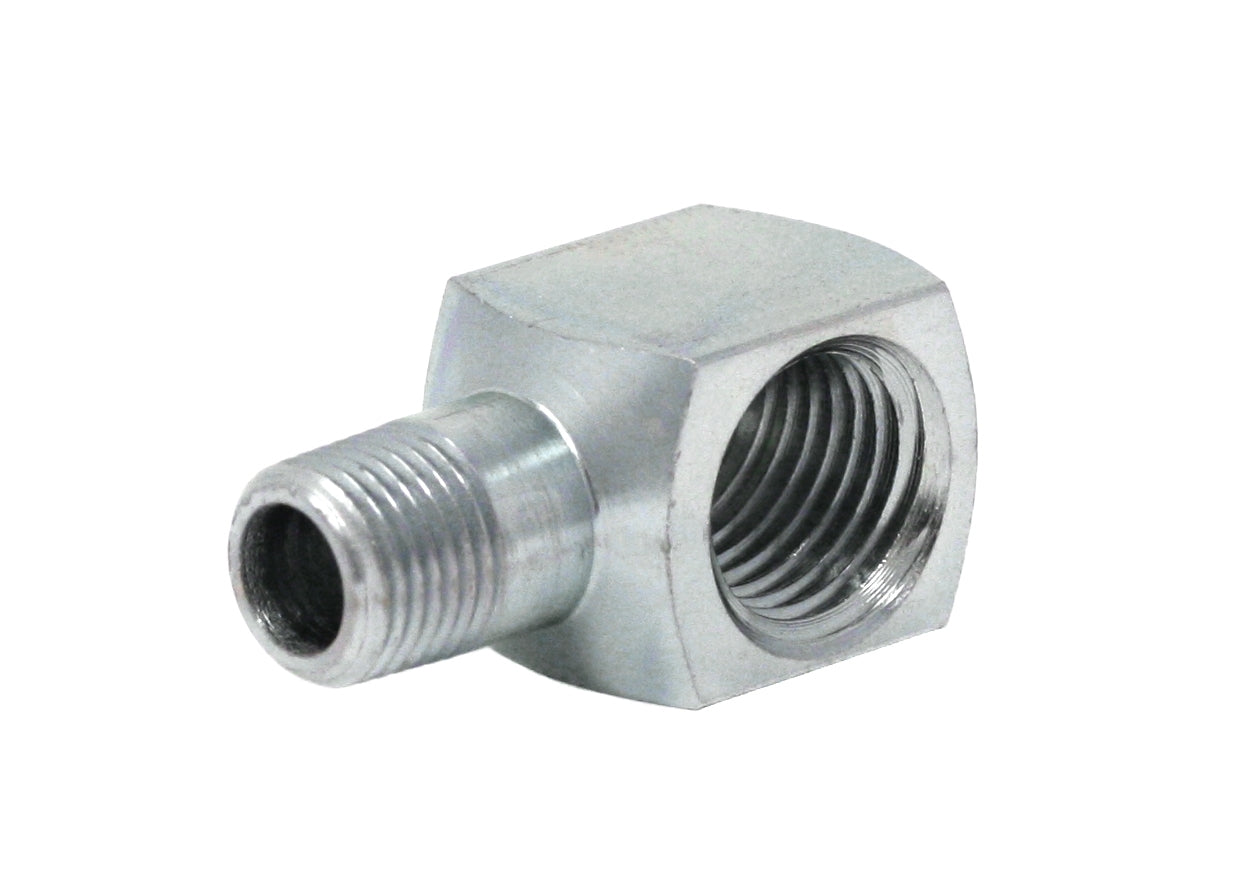 GRACO 90° Street Elbow Pipe Fitting - 1/4 inch Female x 1/8 inch Male, Steel (Part No. 560530)