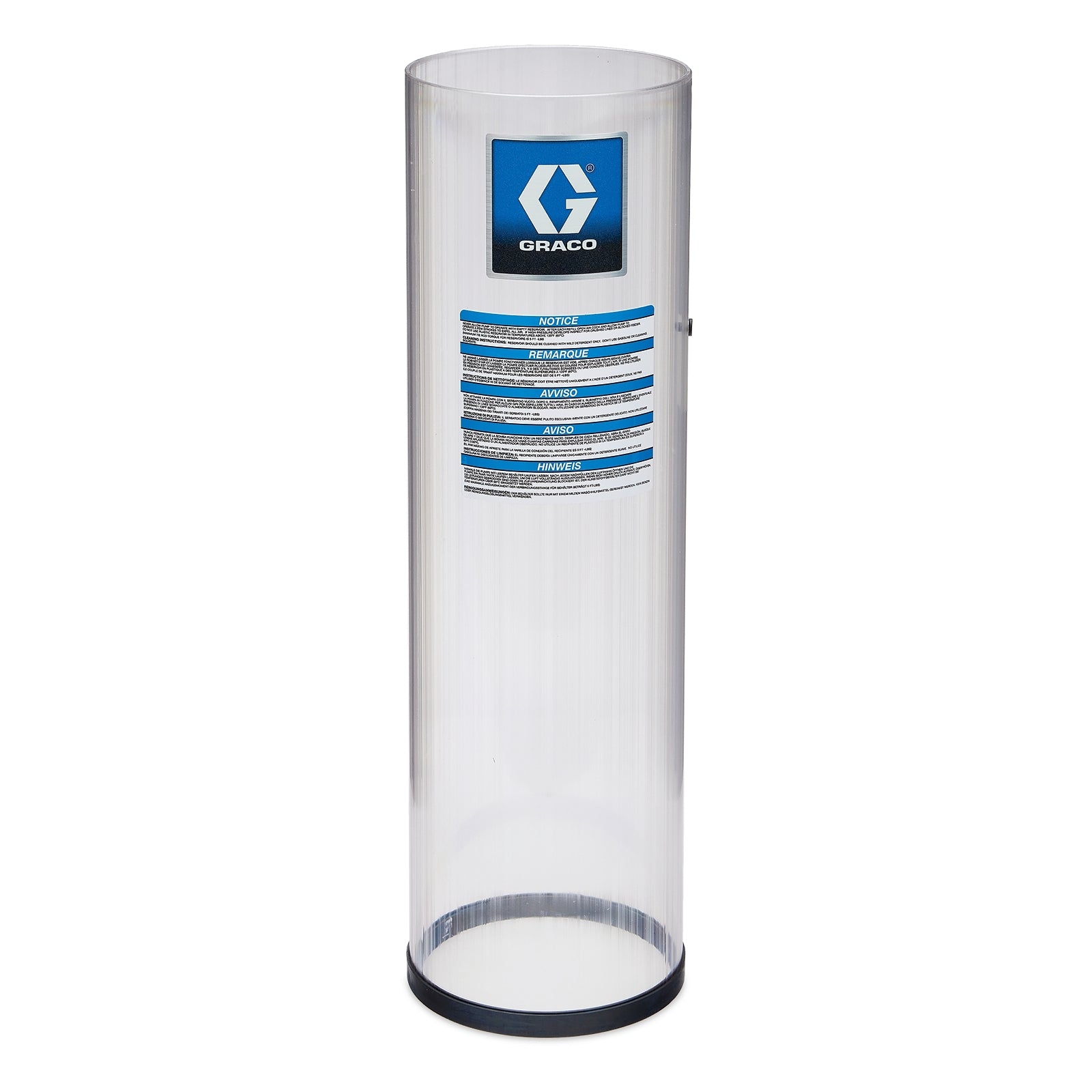 GRACO 20 pt./lb. Plastic Replacement Reservoir Assembly, 6 in OD x 20 in long (Part No. Not specified)