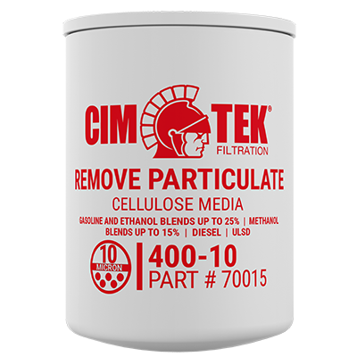 10 Micron Cellulose Particulate Fuel Filter for Gasoline, Ethanol Blends, Diesel – High-Flow Commercial Series – Cim-Tek 400-10 –  (SKU: 70015) - Innoflo Solutions Inc.