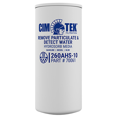 10 Micron Hydrosorb Water Detection Particulate Fuel Filter for Gasoline, Ethanol Blends, Diesel – High-Flow Commercial Series – Cim-Tek 260AHS-10 –  (SKU: 70061) - Innoflo Solutions Inc.