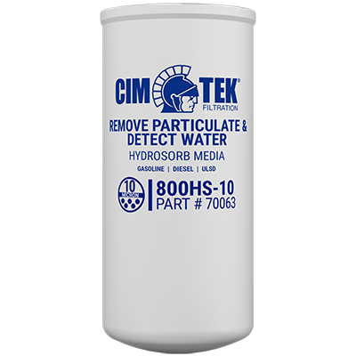 10 Micron Hydrosorb Water Detection Particulate Fuel Filter for Gasoline, Diesel, ULSD – High-Flow Commercial Series – Cim-Tek 800HS-10 –  (SKU: 70063) - Innoflo Solutions Inc.