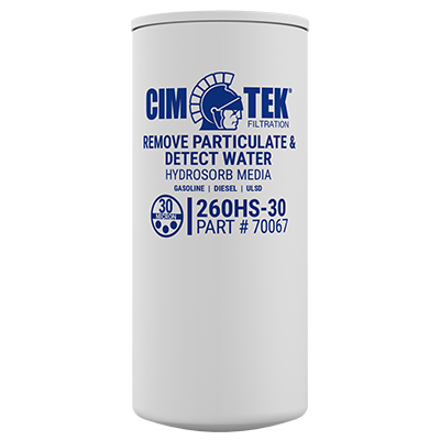 30 Micron Hydrosorb Water Detection Particulate Fuel Filter for Gasoline, Ethanol Blends, Diesel – High-Flow Commercial Series – Cim-Tek 260HS-30 –  (SKU: 70067) - Innoflo Solutions Inc.