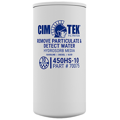 10 Micron Hydrosorb Water Detection Particulate Fuel Filter for Gasoline, Ethanol Blends, Diesel – High-Flow Commercial Series – Cim-Tek 450HS-10 –  (SKU: 70075) - Innoflo Solutions Inc.