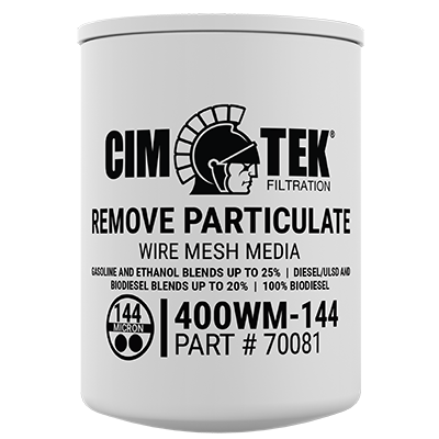 144 Micron Wire Mesh Particulate Spin-On Fuel Filter for Gasoline, Ethanol Blends, Diesel, Biodiesel – High-Flow Commercial Series – Cim-Tek 400WM-144 –  (SKU: 70081) - Innoflo Solutions Inc.