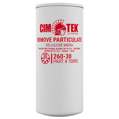 30 Micron Cellulose Particulate Fuel Filter for Gasoline, Ethanol Blends, Methanol Blends, Diesel, ULSD – High-Flow Commercial Series – Cim-Tek 260-30 –  (SKU: 70095) - Innoflo Solutions Inc.