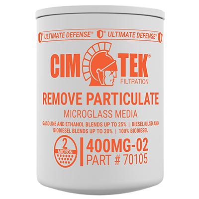 2 Micron Microglass Particulate Fuel Filter for Gasoline, Ethanol Blends, Diesel, Biodiesel – High-Flow Commercial Series – Cim-Tek 400MG-02 –  (SKU: 70105) - Innoflo Solutions Inc.
