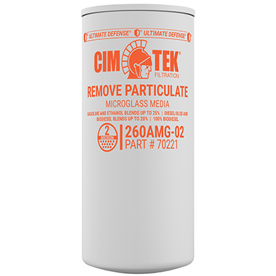 2 Micron Microglass Particulate Fuel Filter for Gasoline, Ethanol Blends, Diesel, Biodiesel – High-Flow Commercial Series – Cim-Tek 260AMG-02 –  (SKU: 70221) - Innoflo Solutions Inc.