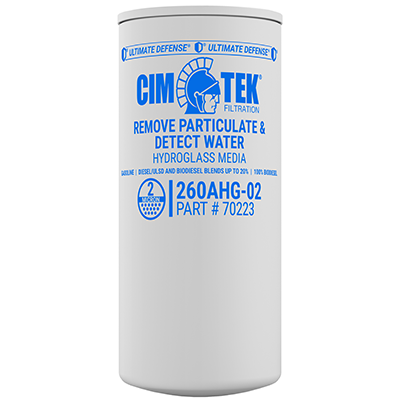 2 Micron Hydroglass Water Detection Particulate Fuel Filter for Gasoline, Ethanol Blends, Diesel – High-Flow Commercial Series – Cim-Tek 260AHG-02 –  (SKU: 70223) - Innoflo Solutions Inc.