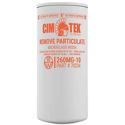 10 Micron Microglass Particulate Fuel Filter for Gasoline, Ethanol Blends, Diesel, Biodiesel – High-Flow Commercial Series – Cim-Tek 260MG-10 –  (SKU: 70234) - Innoflo Solutions Inc.