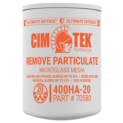 20 Micron Microglass Particulate Fuel Filter for Gasoline, Ethanol Blends, Diesel, Biodiesel – High-Flow Commercial Series – Cim-Tek 400HA-20 –  (SKU: 70580) - Innoflo Solutions Inc.