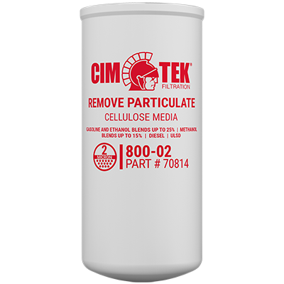 2 Micron Cellulose Spin-On Particulate Fuel Filter for Gasoline, Ethanol Blends, Methanol Blends, Diesel, ULSD – High-Flow Commercial Series – Cim-Tek 800-02 –  (SKU: 70814) - Innoflo Solutions Inc.