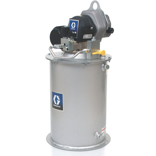 GRACO Electric Dyna-Star® HP 24 VDC Injector Module with Pump, Tube-in-Tube, Vent Valve, Follower Plate, LL Kit, Cover, Tank for 90 lb (41 kg) Reservoir (Part No. 77X105)