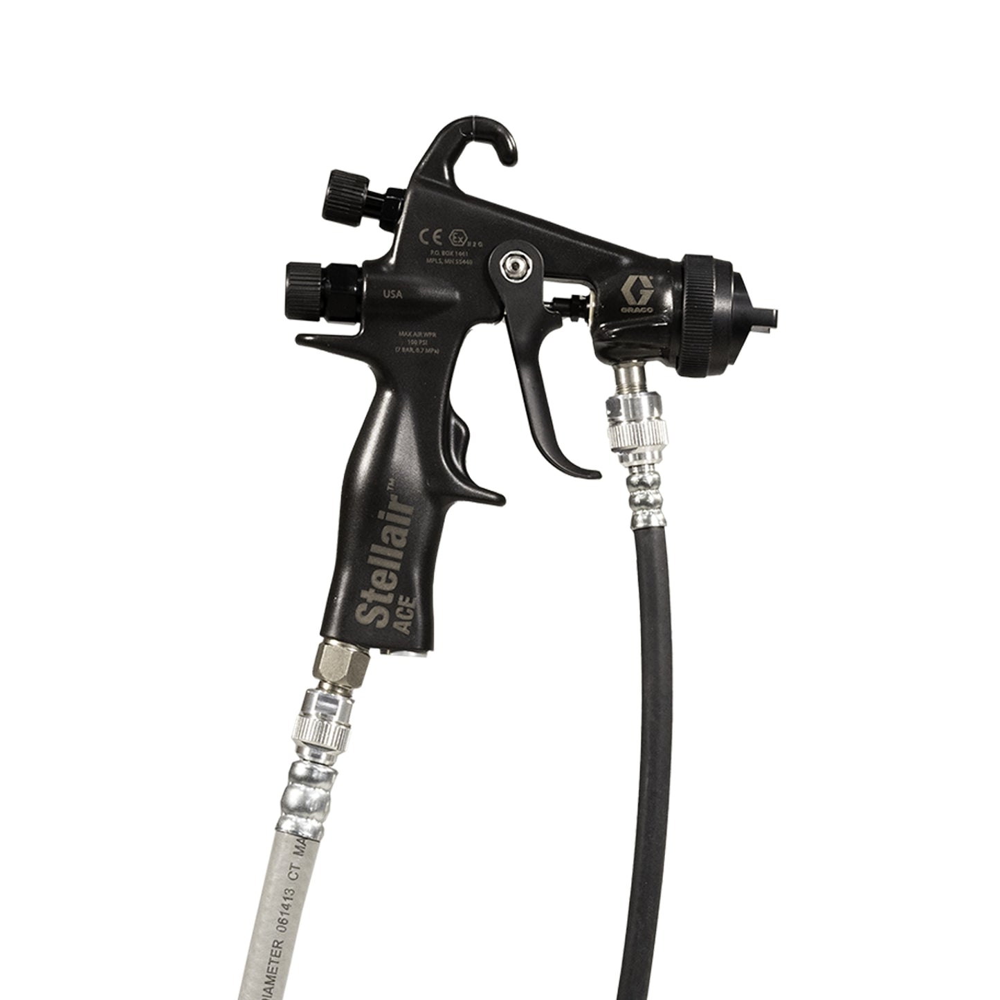 GRACO Stellair ACE Air Spray Gun with Hose, .055 in (1.4 mm) Nozzle Size (Part No. 2005975)