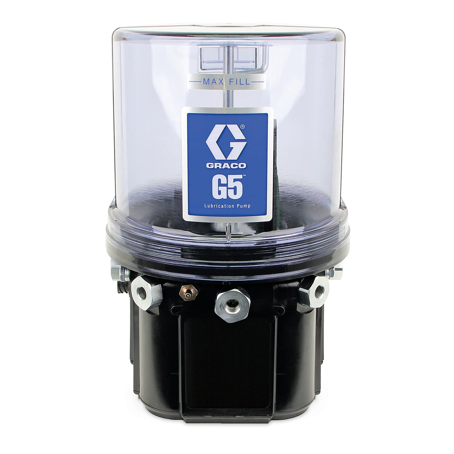 GRACO G5™ Standard Pump Assembly, 24 VDC, 4 Liter, External Low Level, Pressure Relief Valves, Return To Reservoir, Standard Oriented 5-Pin CPC (Part No. 133957)