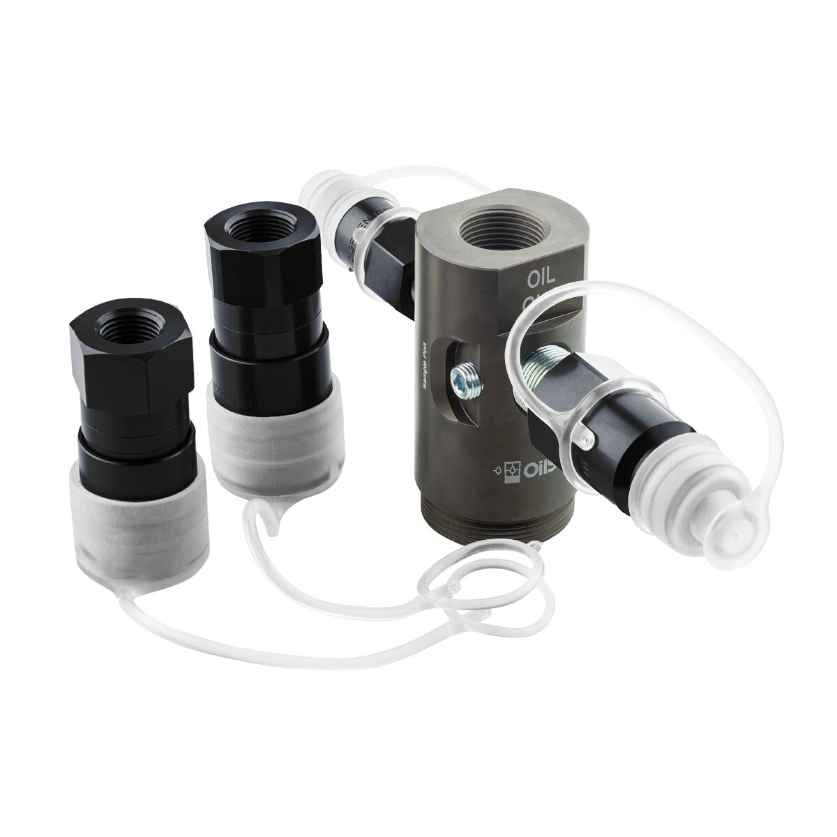 OilSafe® Drum Adapter – Black Male & Female Disconnects (SKU: 960BKMF)
