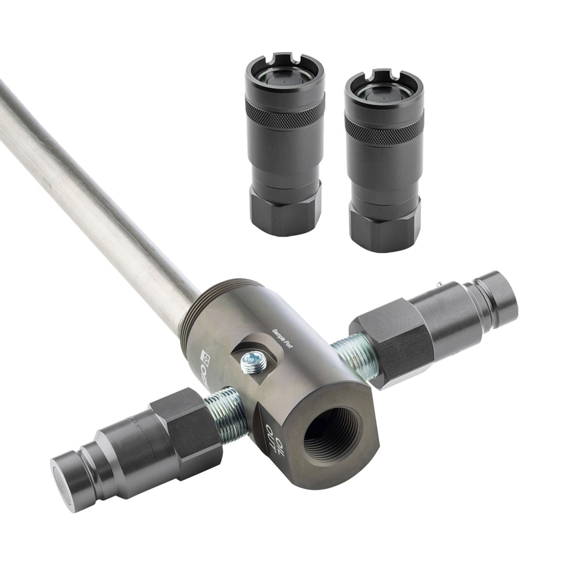 OilSafe® Drum Adapter – Dark Gray Male & Female Disconnects (SKU: 960GYMF)