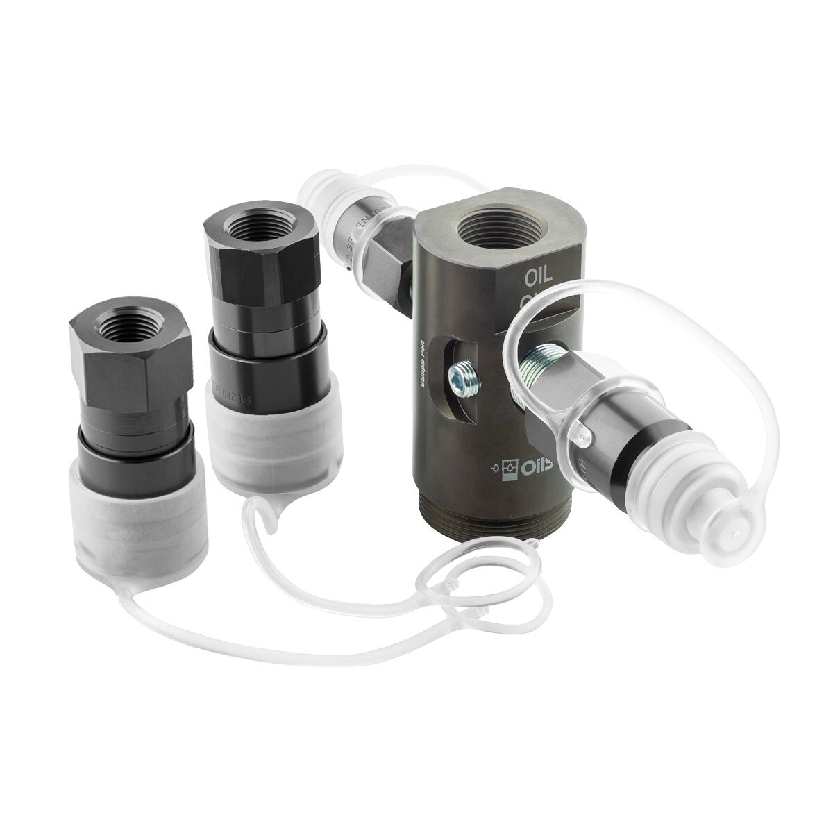 OilSafe® Drum Adapter – Dark Gray Male & Female Disconnects (SKU: 960GYMF)