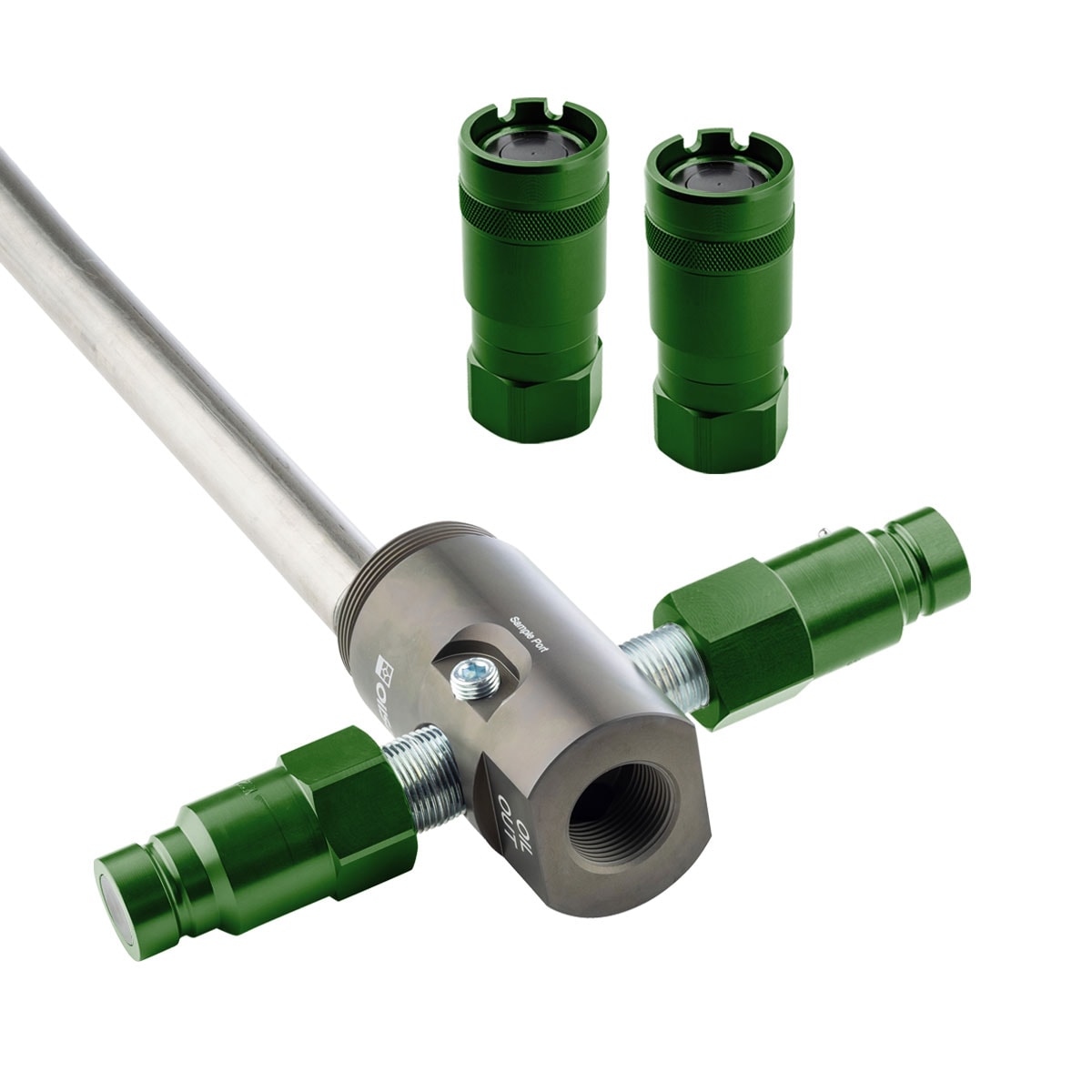 OilSafe® Drum Adapter – Mid Green Male & Female Disconnects (SKU: 960MGMF)