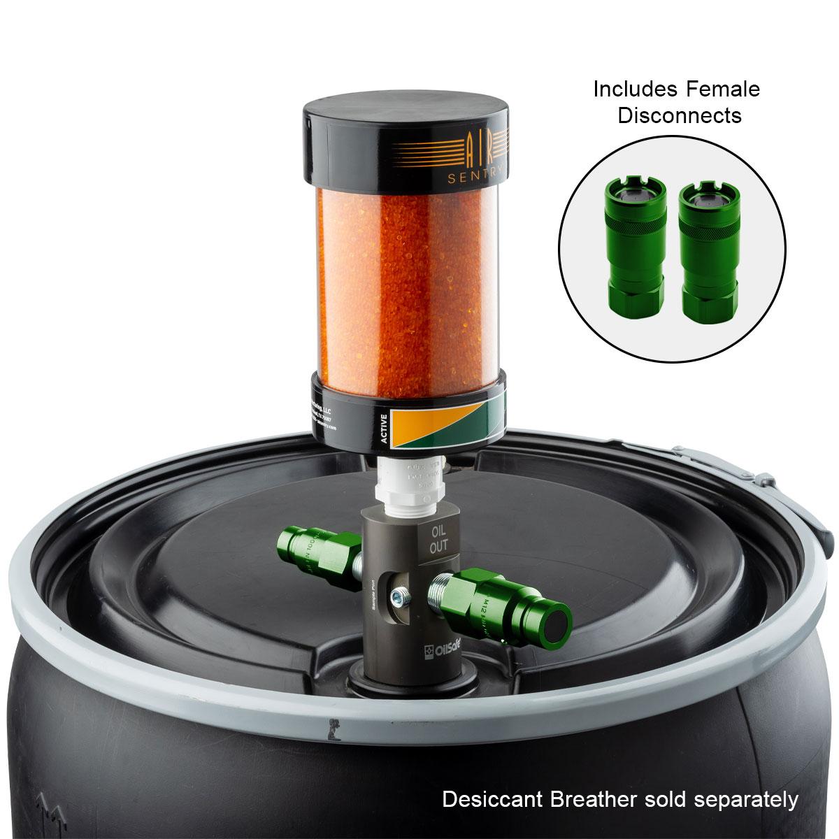 OilSafe® Drum Adapter – Mid Green Male & Female Disconnects (SKU: 960MGMF)