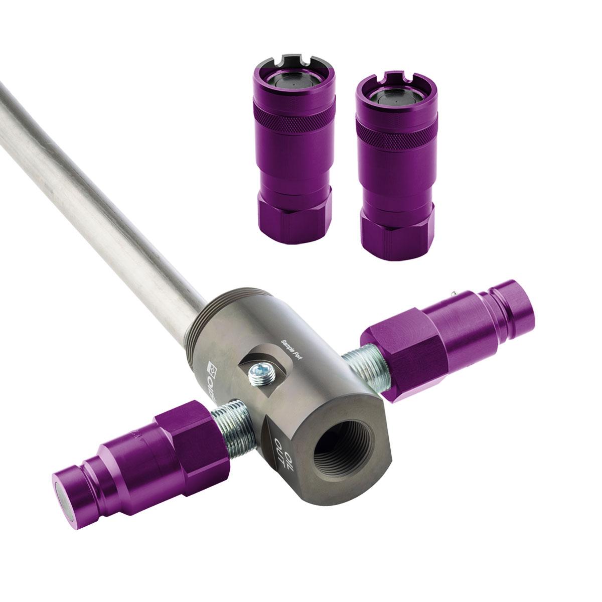 OilSafe® Drum Adapter – Purple Male & Female Disconnects (SKU: 960PLMF)