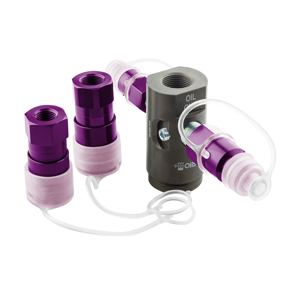 OilSafe® Drum Adapter – Purple Male & Female Disconnects (SKU: 960PLMF)