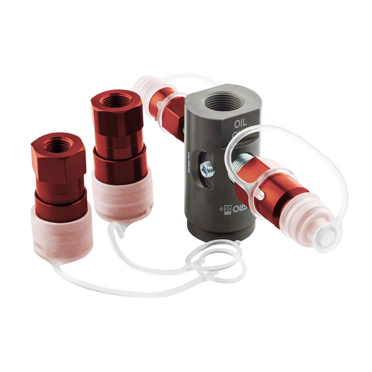 OilSafe® Drum Adapter – Red Male & Female Disconnects (SKU: 960RDMF)