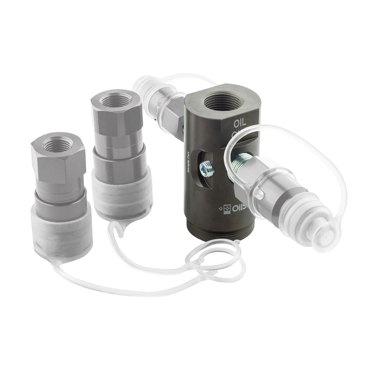 OilSafe® Drum Adapter – Silver Male & Female Disconnects (SKU: 960SLMF)
