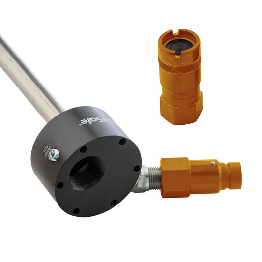 OilSafe® Reservoir Adapter – Orange Male & Female Disconnects (SKU: 961ORMF)
