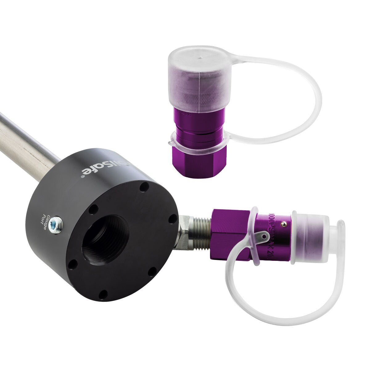OilSafe® Reservoir Adapter – Purple Male & Female Disconnects (SKU: 961PLMF)