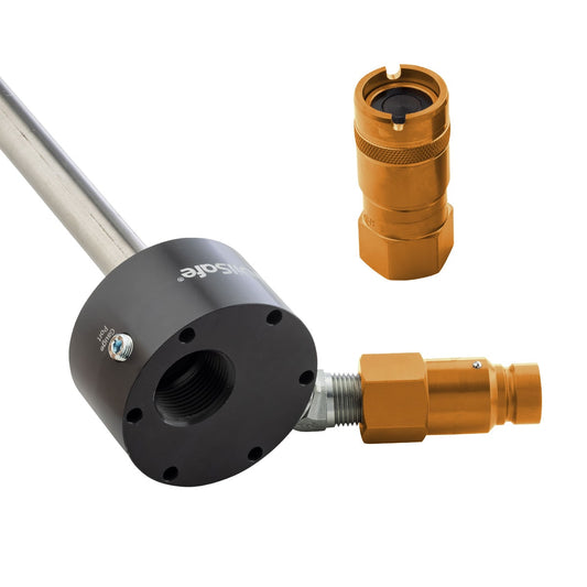 OilSafe® Reservoir Adapter – Yellow Male & Female Disconnects (SKU: 961YLMF)