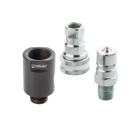OilSafe® Gear Box Adapter – ISO B Connects Male & Female Disconnects – 1/2" Fit (SKU: 96212ISOMF)