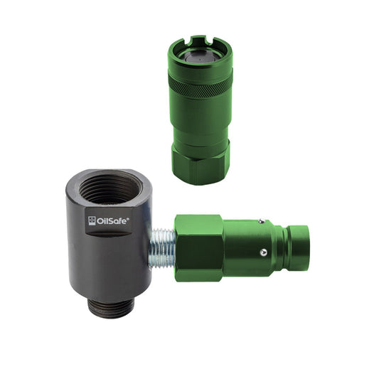 OilSafe® Gear Box Adapter – Mid Green Male & Female Disconnects – 1/2" Fit (SKU: 96212MGMF)