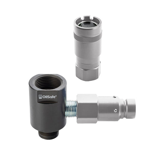OilSafe® Gear Box Adapter – Silver Male & Female Disconnects – 1/2" Fit (SKU: 96212SLMF)