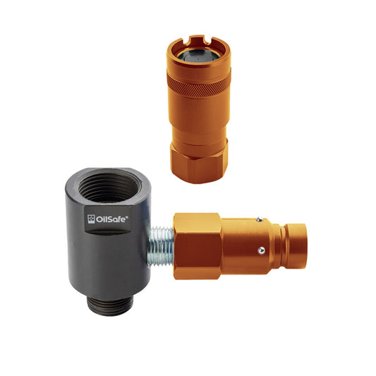 OilSafe® Gear Box Adapter – Orange Male & Female Disconnects – 1" Fit (SKU: 9621ORMF)