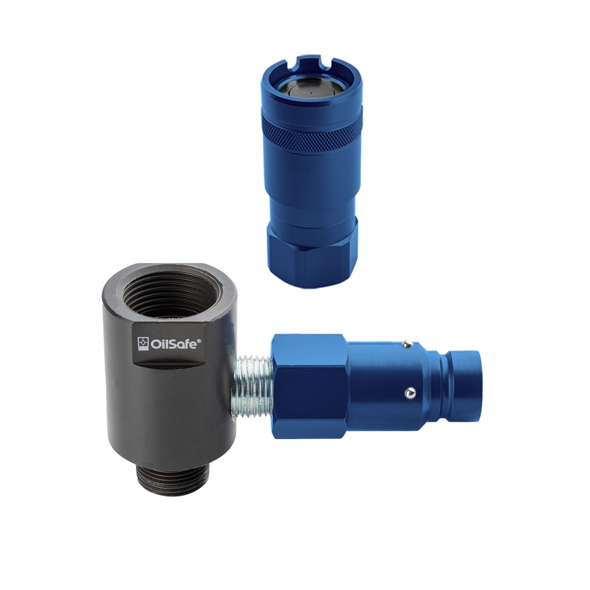 OilSafe® Gear Box Adapter – Blue Male & Female Disconnects – 3/4" Fit (SKU: 96234BLMF)