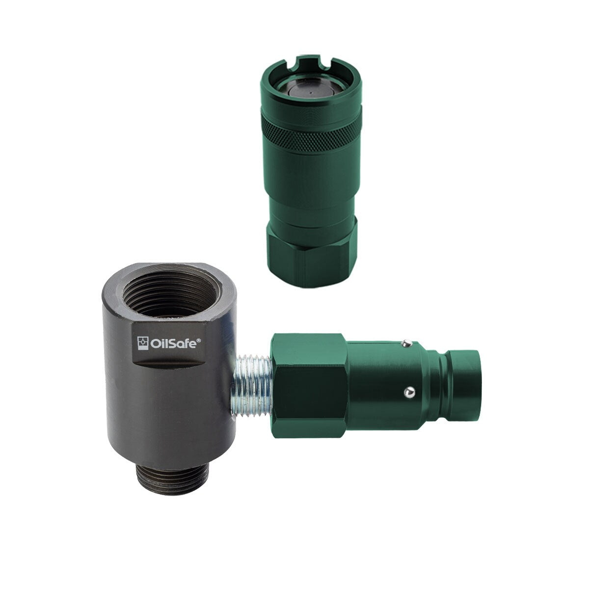 OilSafe® Gear Box Adapter – Dark Green Male & Female Disconnects – 3/4" Fit (SKU: 996234DGMF)