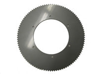 Hannay Part 104T40 Disc Sprocket | Industrial Equipment Part | 16.85" Diameter Chrome Silver Finish – Durable Precision Component