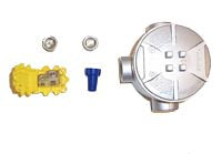 Hannay Red Dot 5 Port Round Junction Box Complete | Electrical Junction Box | Includes #6 Wire Nut, Bug Connector, 2 Plugs – Durable, Complete Assembly For Reliable Connections