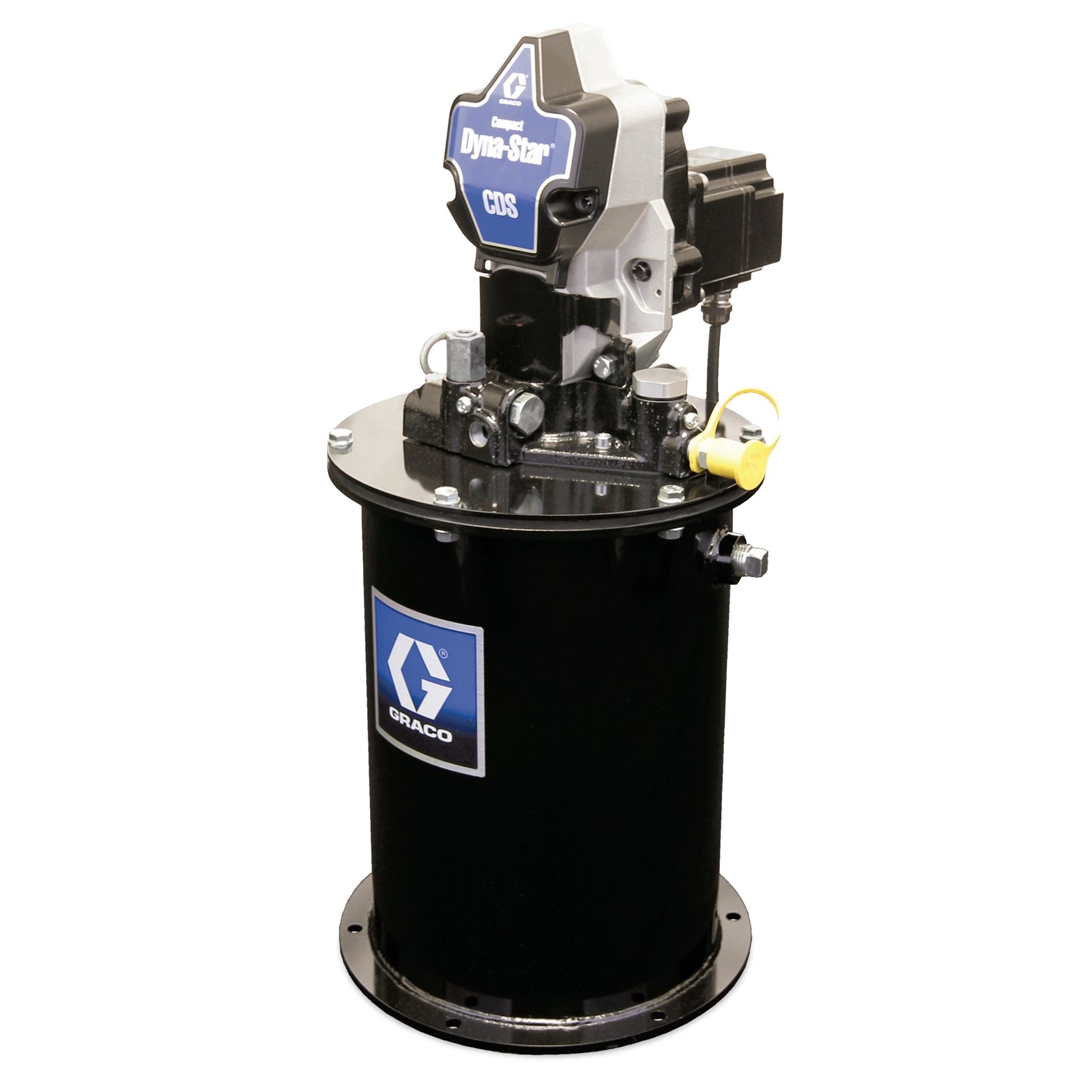 GRACO Compact Dyna-Star® 24 VDC Series Progressive Grease Pump and 12 L Reservoir, Follower Plate, Low-Level Switch, Auto-Fill Shut Off (Part No. CD1013)