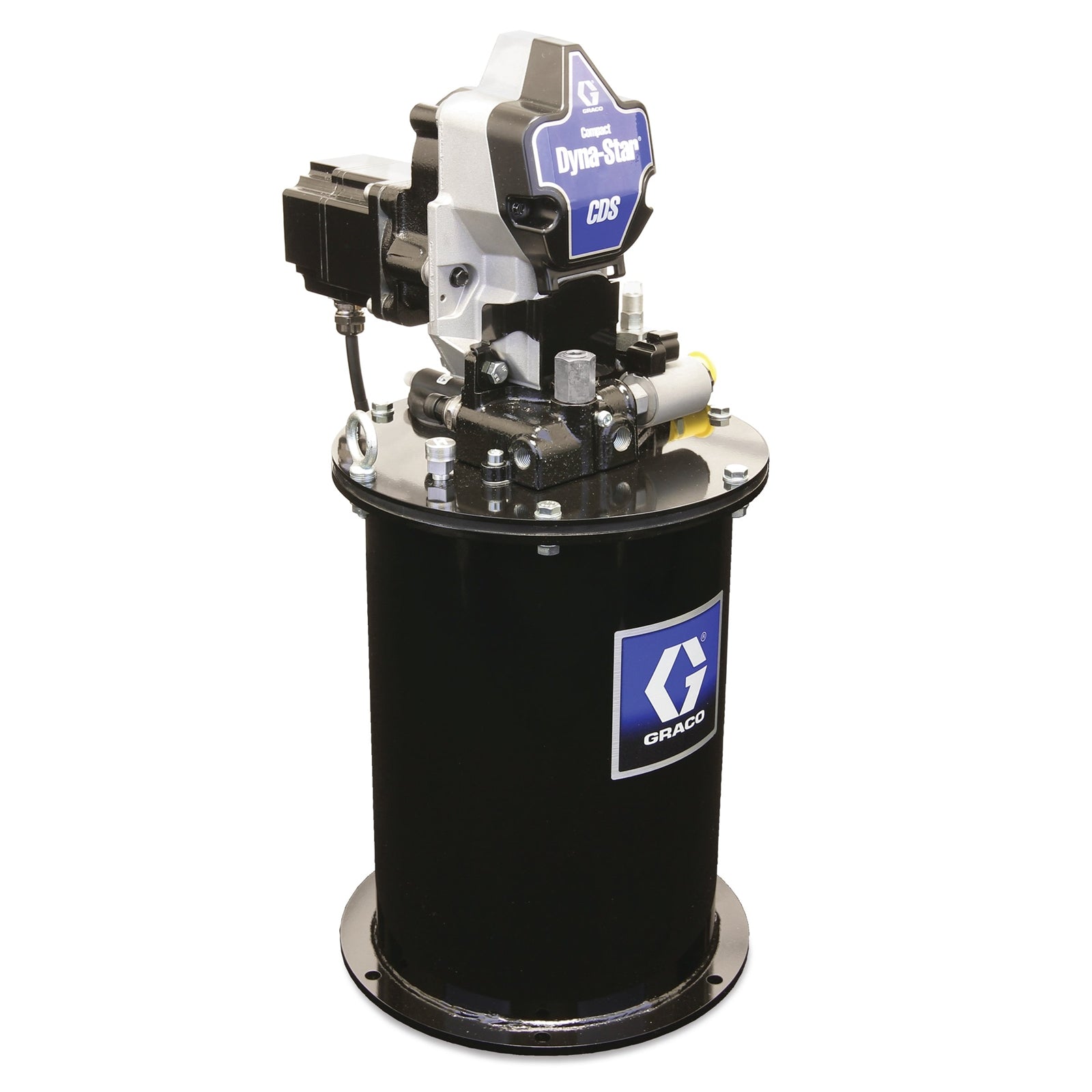 GRACO Compact Dyna-Star® 24 VDC Vent-Valve Grease Pump, 12 L Reservoir, Follower Plate, Pressure and Level Reporting, Auto-Fill Shut Off (Part No. CD1314)