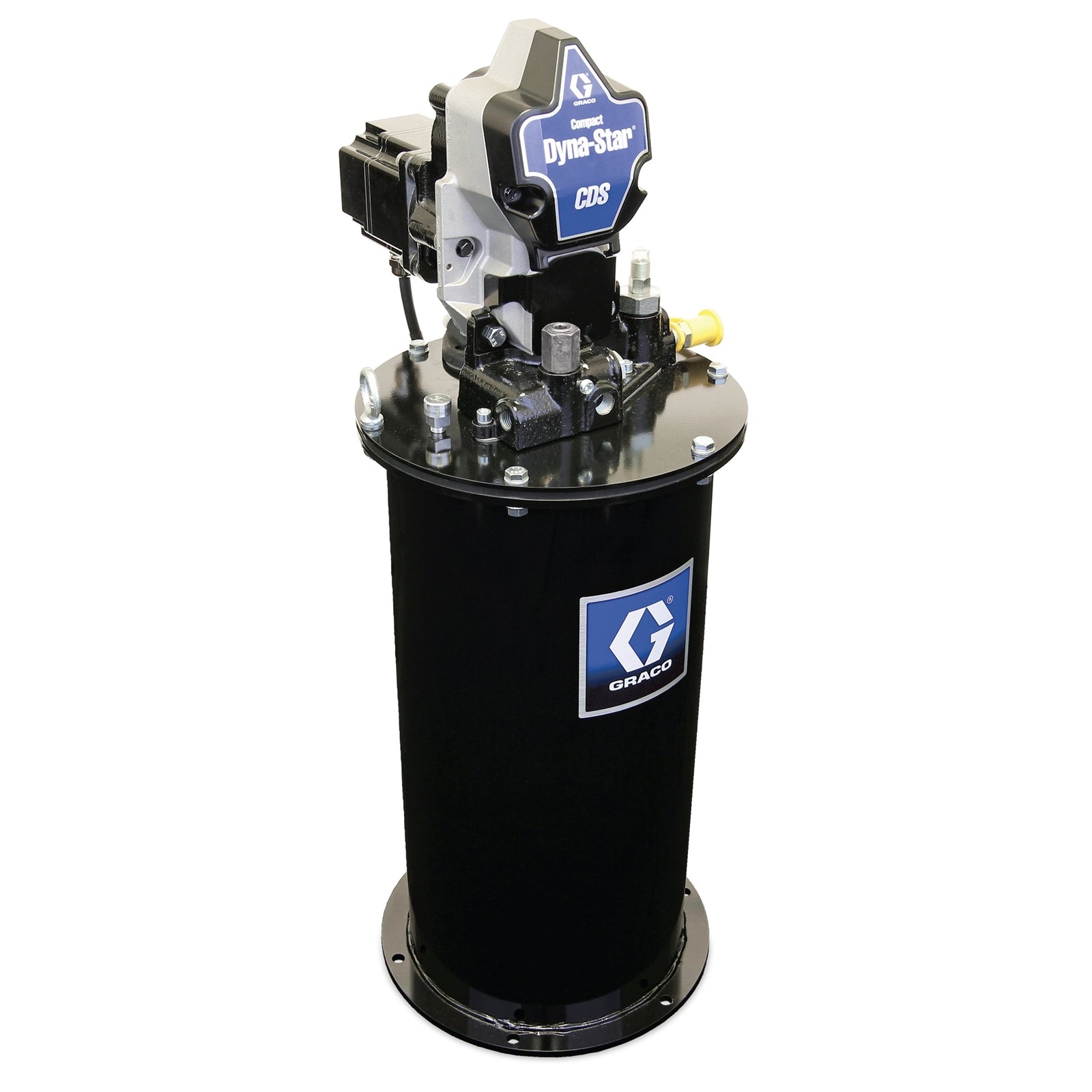 GRACO Compact Dyna-Star® 24 VDC Series Progressive Grease Pump and 20 L Reservoir, Follower Plate, Level Reporting, Auto-Fill Shut Off (Part No. CD2024)