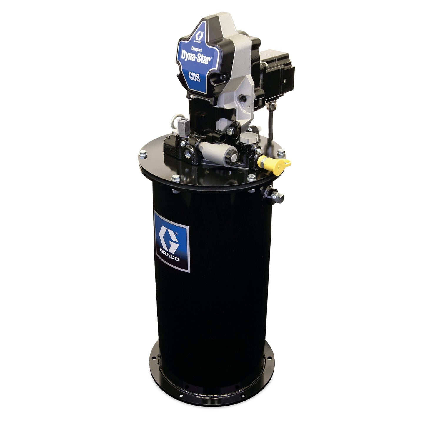 GRACO Compact Dyna-Star® 24 VDC Vent-Valve Grease Pump, 20 L Reservoir, Follower Plate, Pressure and Level Reporting (Part No. CD2322)
