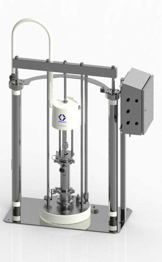 GRACO SaniForce Ram Unit, Stainless Steel Frame, 12:1 PP, Inflatable Seal, Enclosed Pneumatic Controls (Part No. SDU.A05AAA2AA0C21)