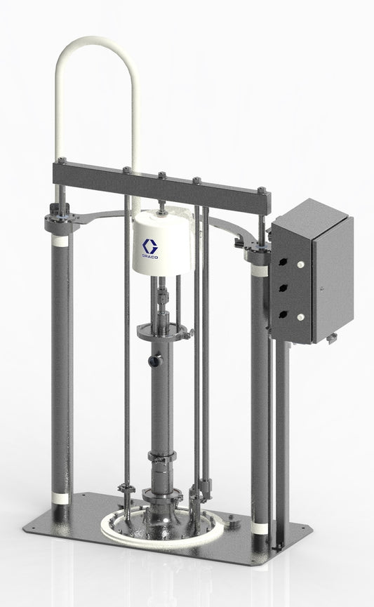 GRACO SaniForce Ram Unit, Stainless Steel Frame, 5:1 Double Ball, Static Wiper, Enclosed Pneumatic Controls (Part No. SDU.A01BBC2AA0C21)