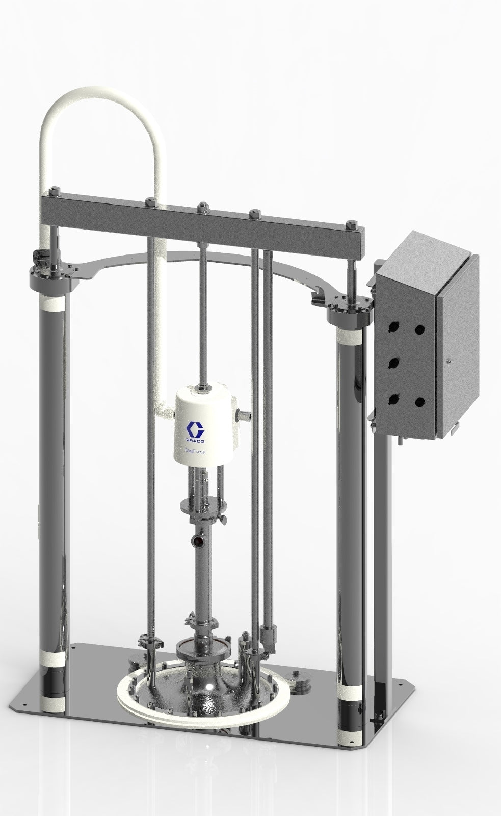 GRACO SaniForce Ram Unit, Stainless Steel Frame, 6:1 PP, Static Wiper, Enclosed Pneumatic Controls (Part No. SDU.A04BBC2AA0C21)