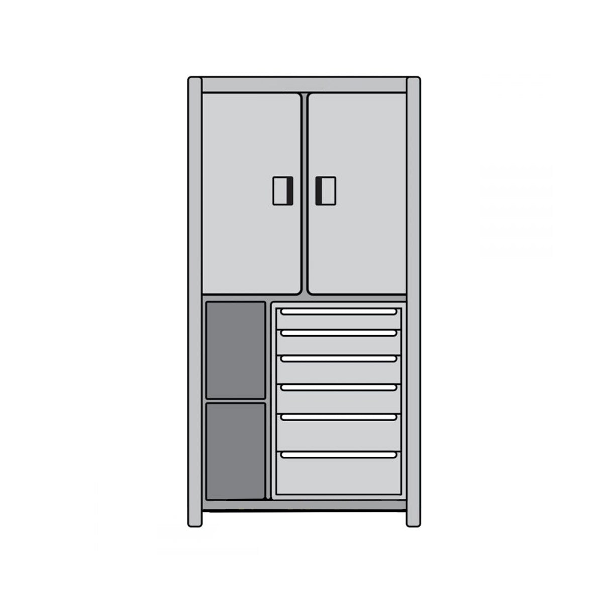 OilSafe® Bulk Storage Cabinet (Black) – Model A (45" x 45" x 88") (SKU: 890150)